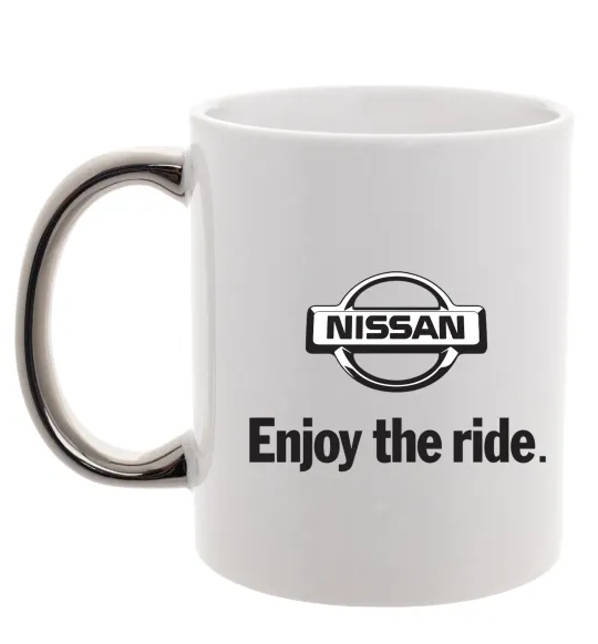 Чашка с цветной ручкой Nissan enjoy the ride Серебро фото