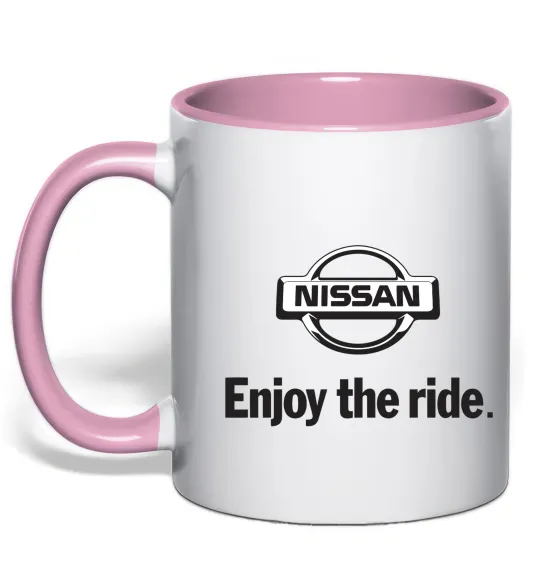 Чашка с цветной ручкой Nissan enjoy the ride Нежно розовый фото