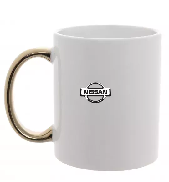 Чашка с цветной ручкой Nissan logo Золото фото