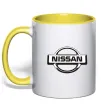 Чашка з кольоровою ручкою Nissan logo Лимонний фото