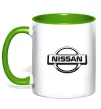 Чашка з кольоровою ручкою Nissan logo Лаймовий фото