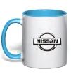 Чашка з кольоровою ручкою Nissan logo Блакитний фото
