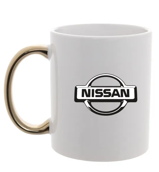 Чашка з кольоровою ручкою Nissan logo Золото фото