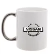 Чашка з кольоровою ручкою Nissan logo Срібло фото