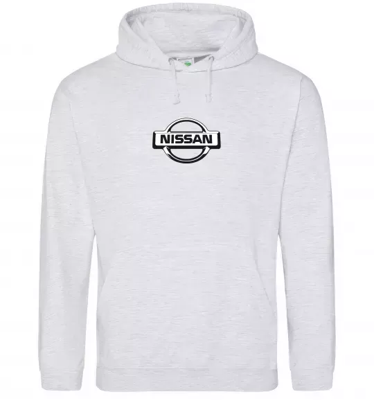 Мужская толстовка (худи) Nissan logo Серый меланж фото