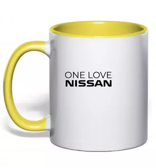 Чашка с цветной ручкой Nissan one love Солнечно желтый фото