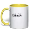 Чашка с цветной ручкой Nissan one love Солнечно желтый фото