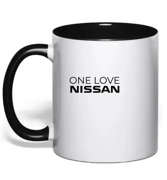 Чашка с цветной ручкой Nissan one love Черный фото