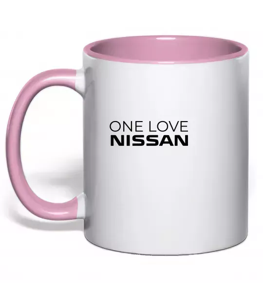 Чашка с цветной ручкой Nissan one love Нежно розовый фото
