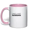 Чашка с цветной ручкой Nissan one love Нежно розовый фото