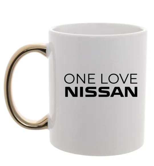 Чашка с цветной ручкой Nissan one love Золото фото