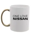 Чашка с цветной ручкой Nissan one love Золото фото