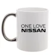 Чашка с цветной ручкой Nissan one love Серебро фото