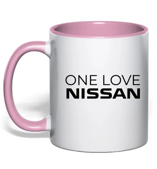 Чашка с цветной ручкой Nissan one love Нежно розовый фото