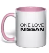 Чашка с цветной ручкой Nissan one love Нежно розовый фото
