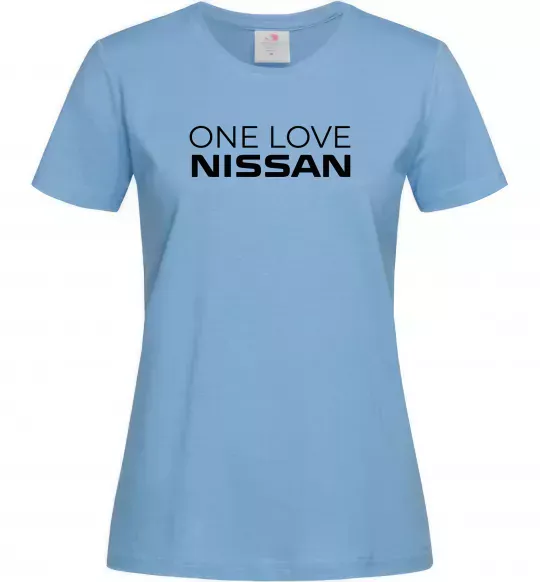 Жіноча футболка Nissan one love Блакитний фото