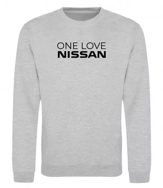 Світшот Nissan one love Сірий меланж фото