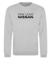 Світшот Nissan one love Сірий меланж фото