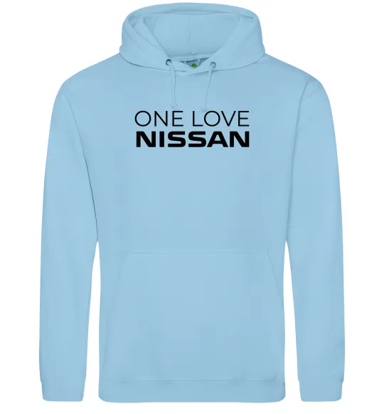 Мужская толстовка (худи) Nissan one love Голубой фото