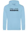 Мужская толстовка (худи) Nissan one love Голубой фото