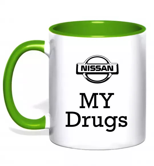 Чашка с цветной ручкой Nissan my drugs Зеленый фото