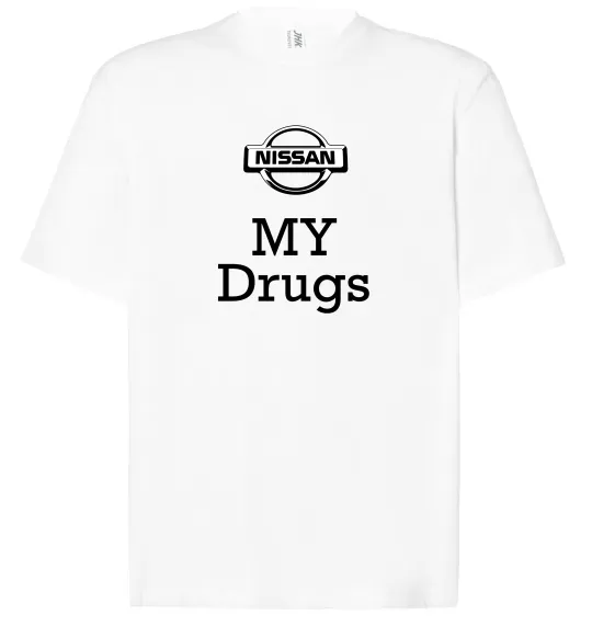 Футболка Оверсайз Nissan my drugs Білий фото