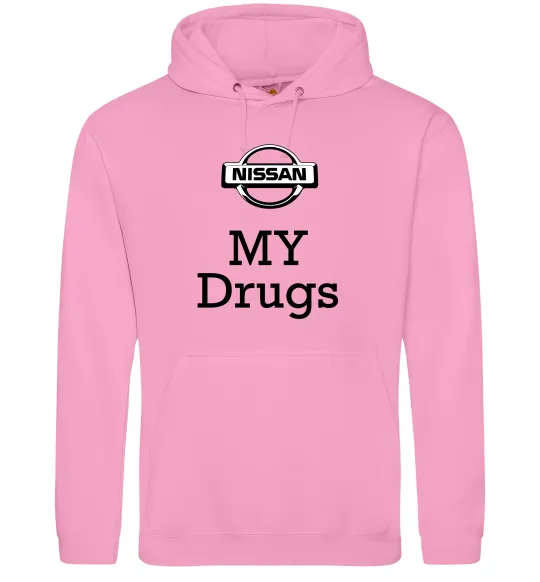 Мужская толстовка (худи) Nissan my drugs Розовый фото