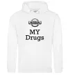 Мужская толстовка (худи) Nissan my drugs Белый фото