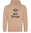 Мужская толстовка (худи) Nissan my drugs Песочный фото
