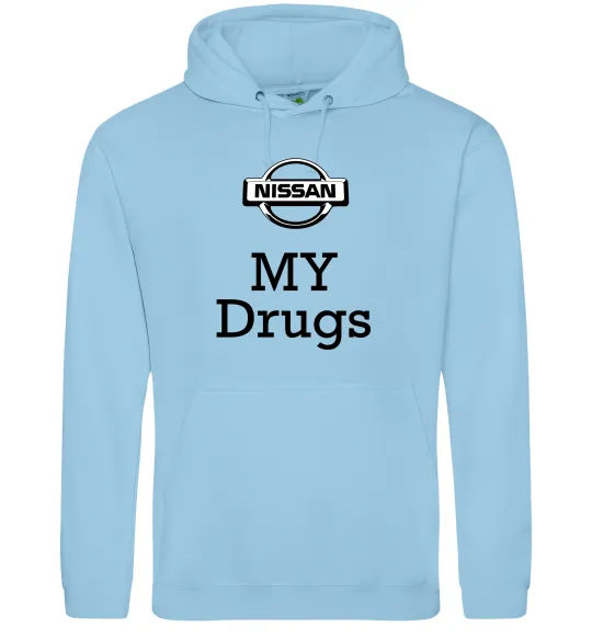 Мужская толстовка (худи) Nissan my drugs Голубой фото