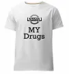 Чоловіча преміум футболка Nissan my drugs Білий фото
