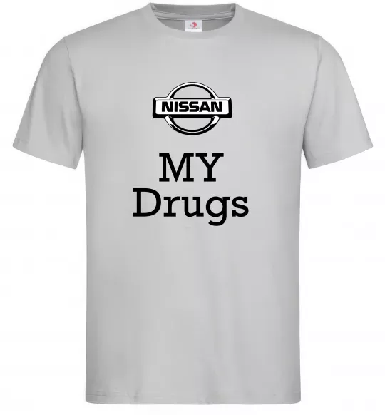 Мужская футболка Nissan my drugs Серый фото