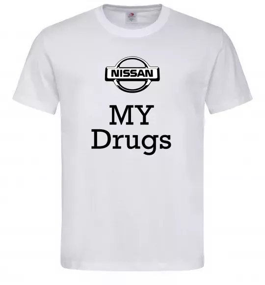 Мужская футболка Nissan my drugs Белый фото