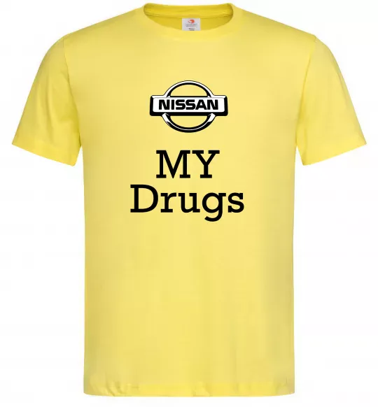 Мужская футболка Nissan my drugs Лимонный фото