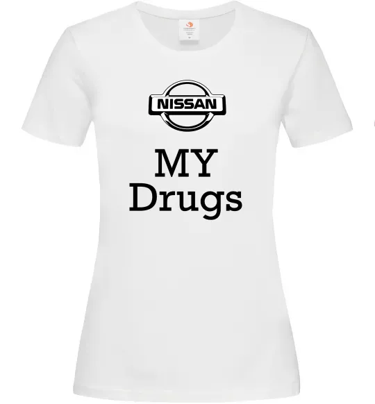 Жіноча футболка Nissan my drugs Білий фото