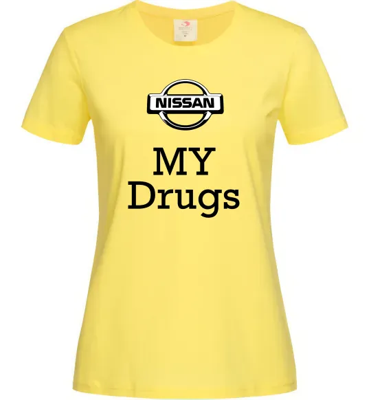 Жіноча футболка Nissan my drugs Лимонний фото
