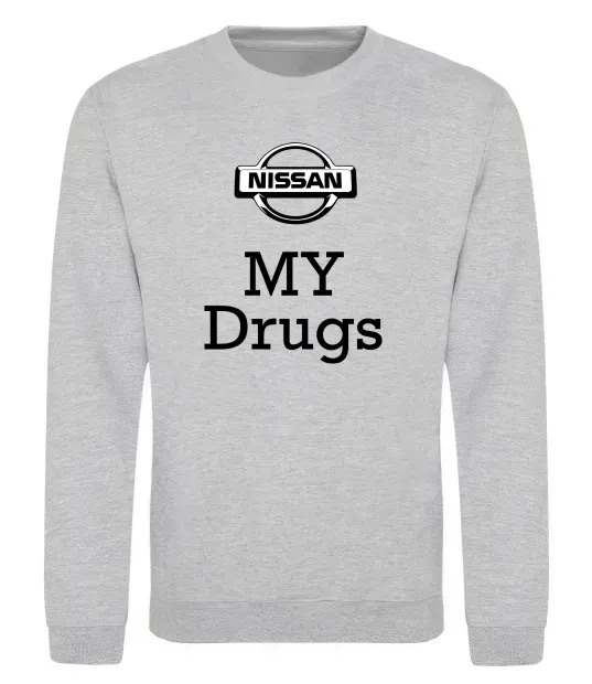 Свитшот Nissan my drugs Серый меланж фото