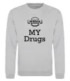 Свитшот Nissan my drugs Серый меланж фото