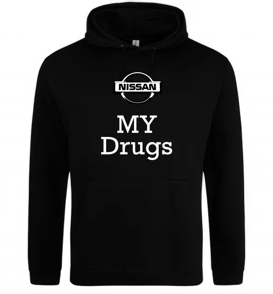 Мужская толстовка (худи) Nissan my drugs Черный фото