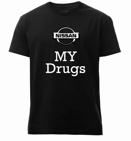 Чоловіча преміум футболка Nissan my drugs Чорний фото