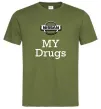 Мужская футболка Nissan my drugs Оливковый фото