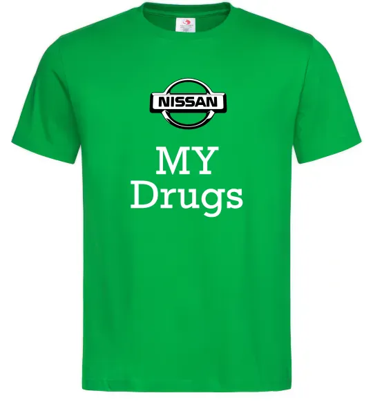 Мужская футболка Nissan my drugs Зеленый фото