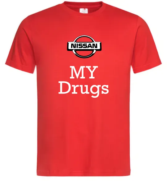 Мужская футболка Nissan my drugs Красный фото
