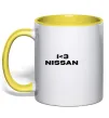 Чашка з кольоровою ручкою I <3 Nissan Лимонний фото