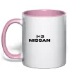 Чашка з кольоровою ручкою I <3 Nissan Ніжно рожевий фото