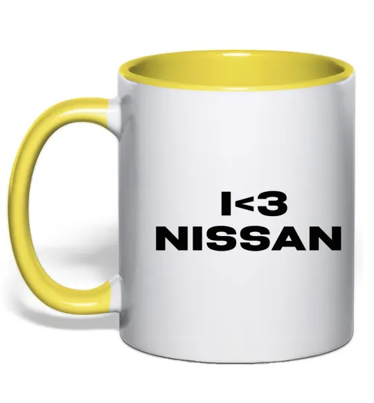Чашка с цветной ручкой I <3 Nissan Лимонный фото