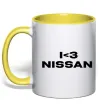 Чашка с цветной ручкой I <3 Nissan Лимонный фото