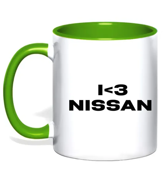 Чашка с цветной ручкой I <3 Nissan Лаймовый фото
