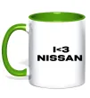 Чашка с цветной ручкой I <3 Nissan Лаймовый фото