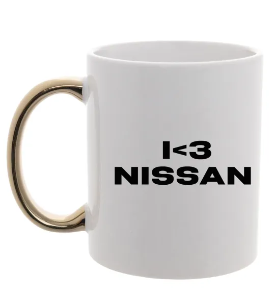 Чашка с цветной ручкой I <3 Nissan Золото фото